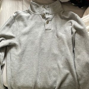 Banana Republic Quarter-Button-Up Gray Sweater